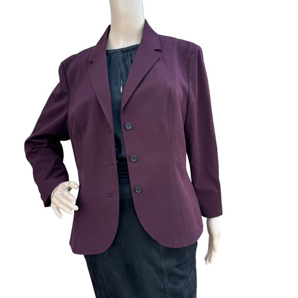The Limited Women's Purple Long Sleeves Notched Lapel Blazer Jacket Size 12 - Picture 4 of 8